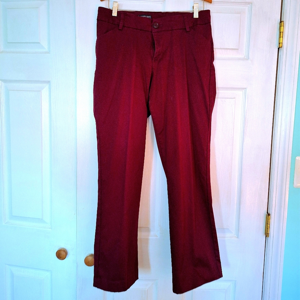 Lee Modern Series Curvy Fit Boot Cut Stretchy Burgundy Denim Jeans 12/13